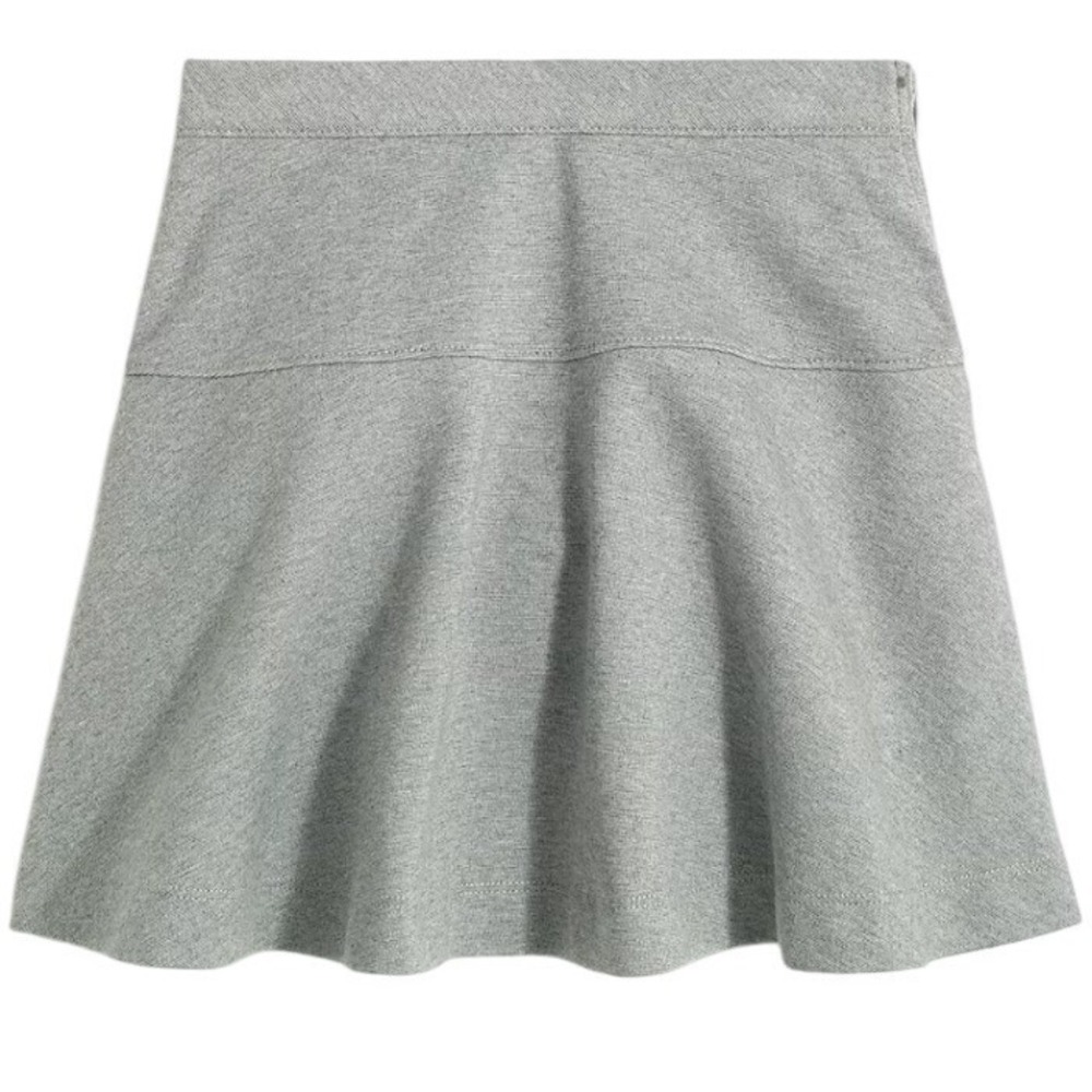 Crewcuts J Crew Girls Heather Gray Jersey Skater Skirt Side Zip Size 12 NEW